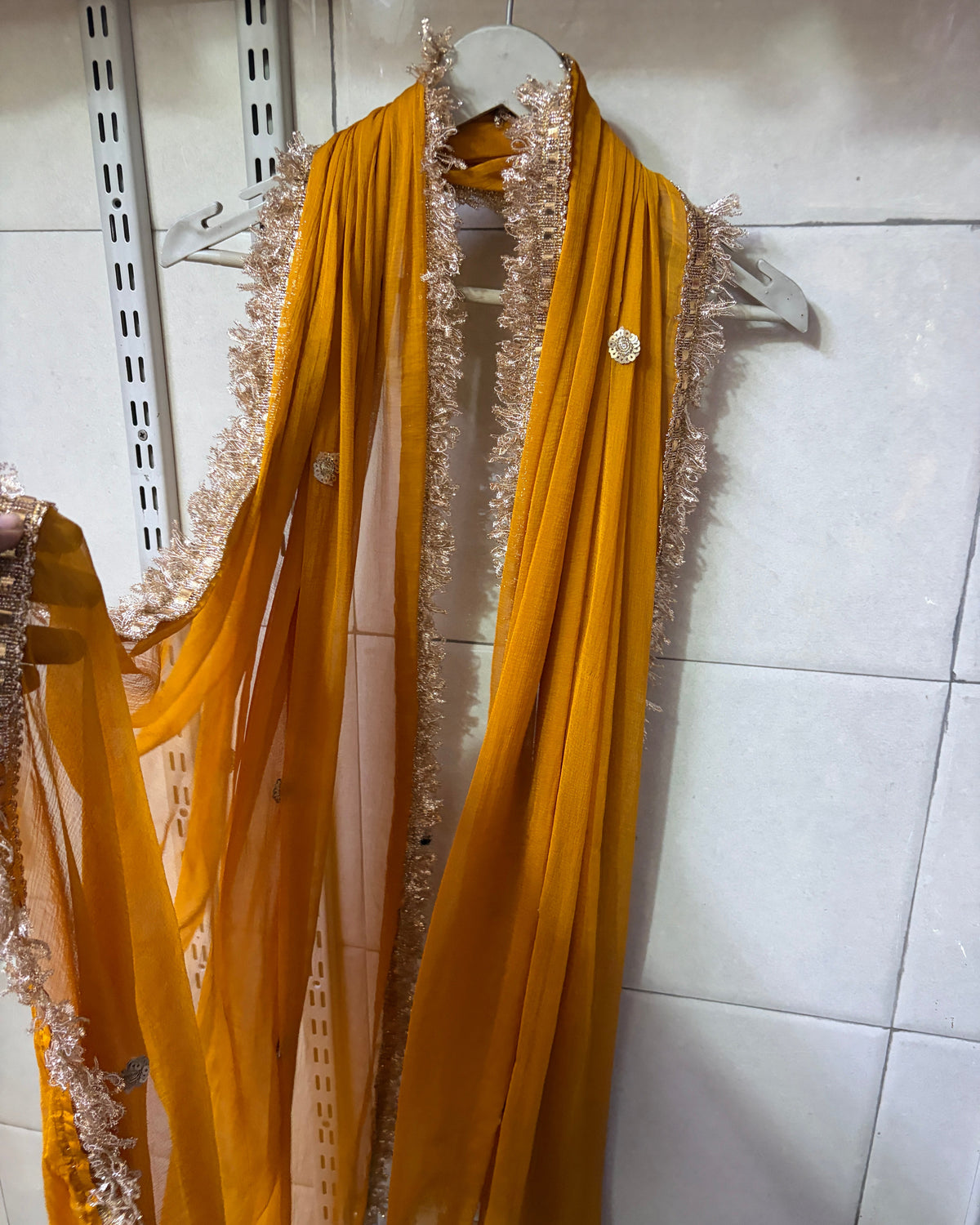 Mustard Yellow Zari Border Dupatta | Traditional Indian Ethnic Dupatta