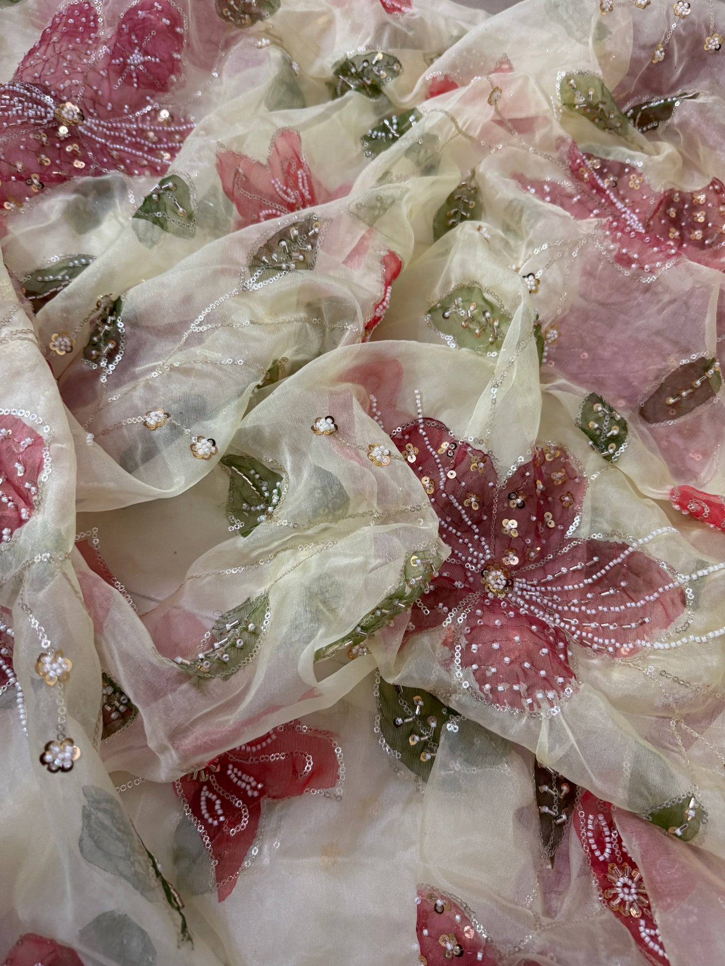 Hand-Painted Organza Designer Dupatta