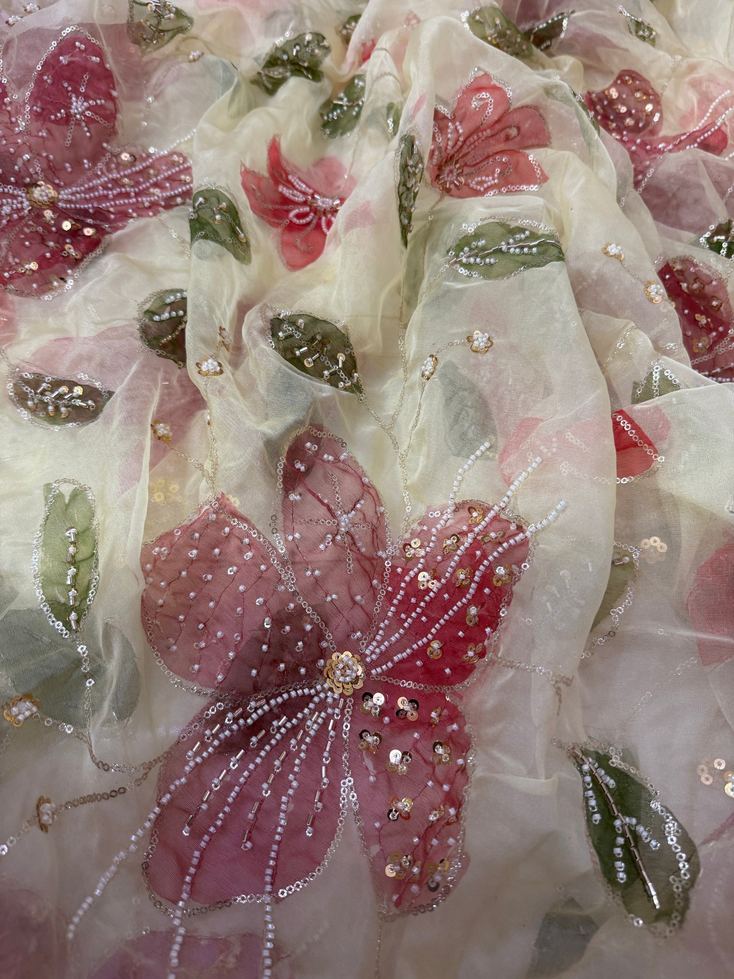 Hand-Painted Organza Designer Dupatta