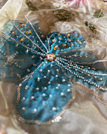 Handpainted Organza Dupatta – Designer Lightweight Festive Dupatta