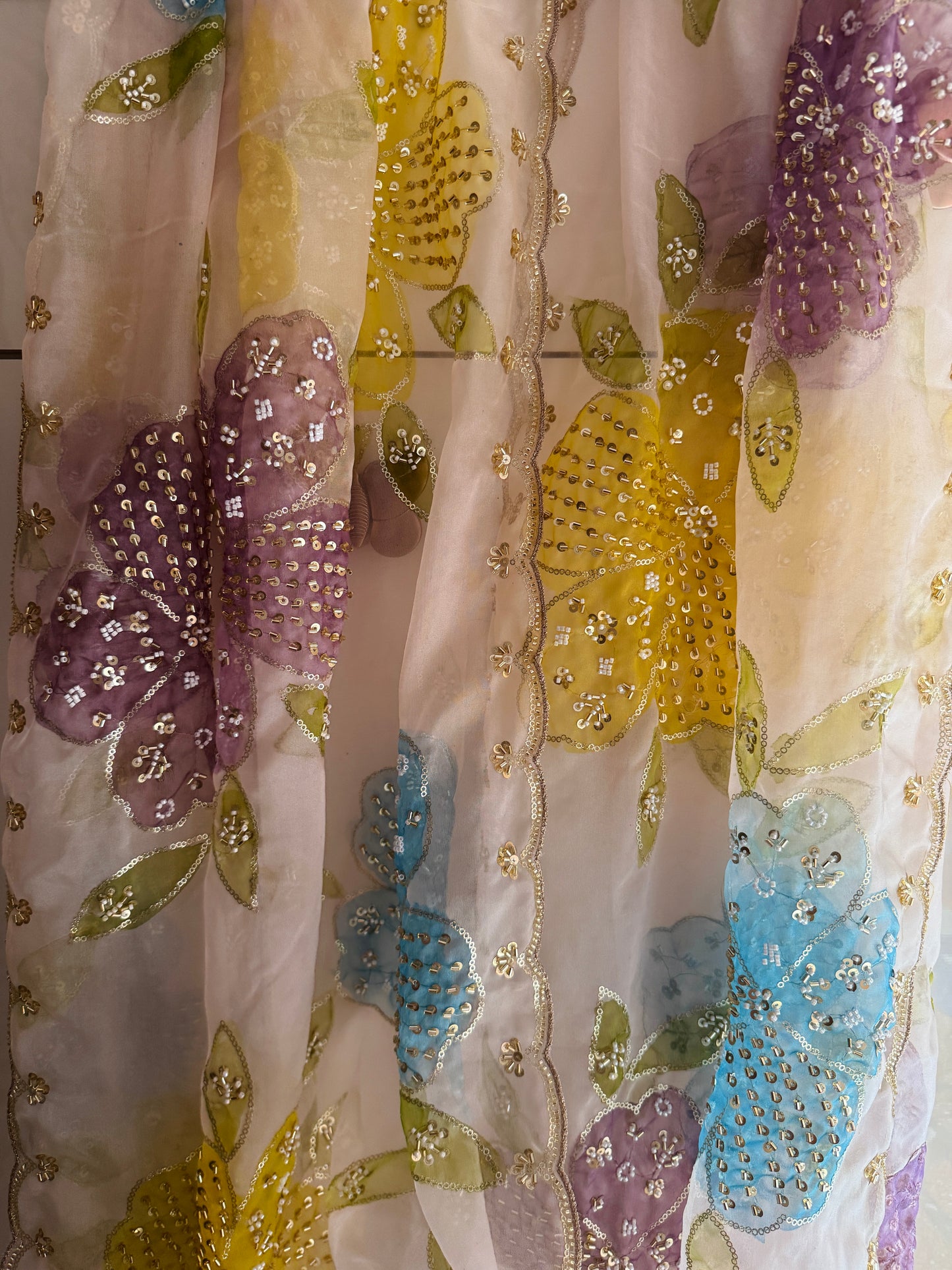 Pakistani Handpainted Organza Dupatta | Premium Soft Organza | Lightweight Partywear Dupatta