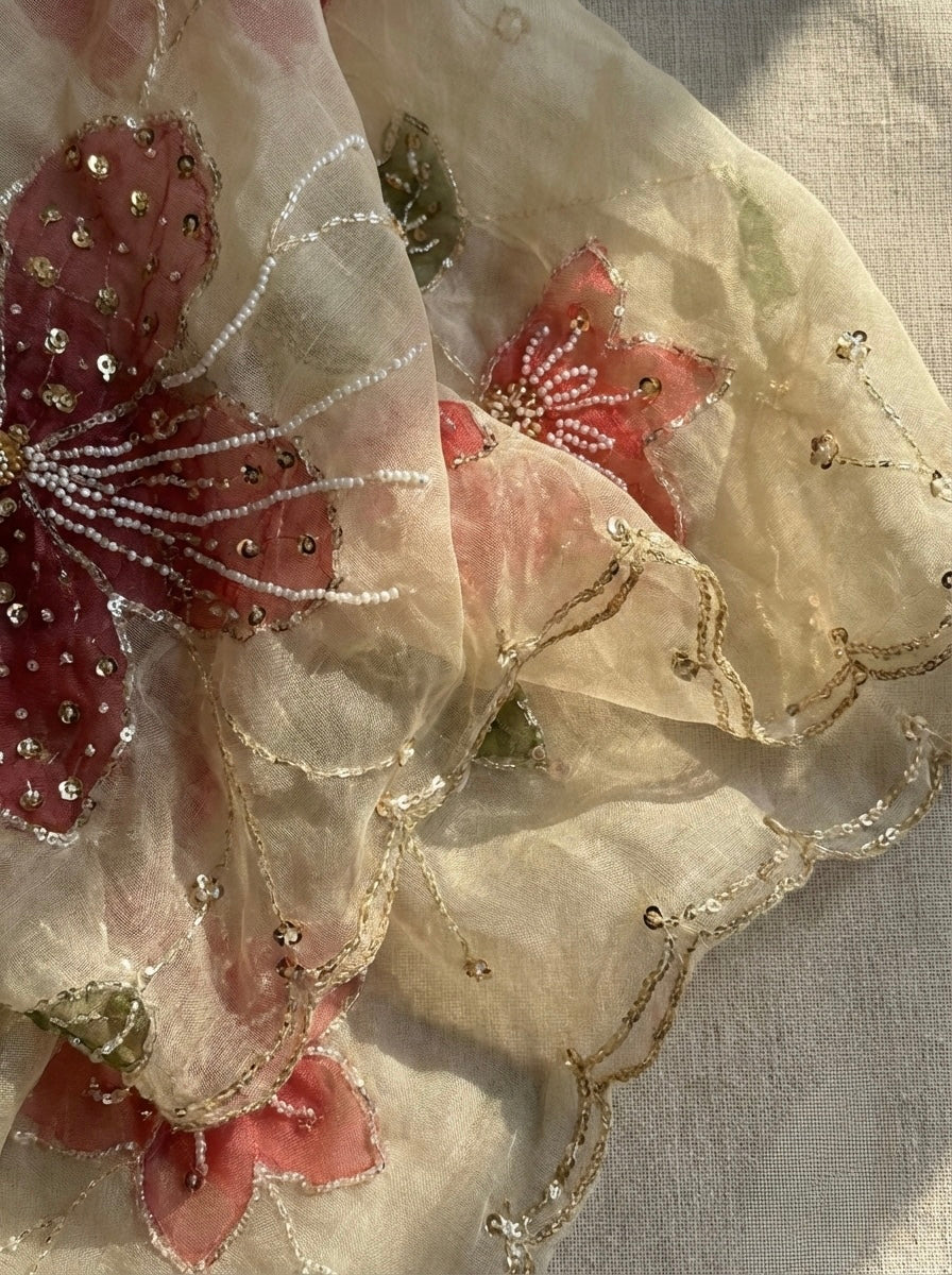 Hand-Painted Organza Designer Dupatta