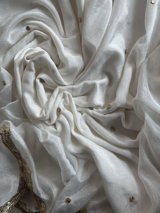 Chinon Scallop Dyeable Dupatta